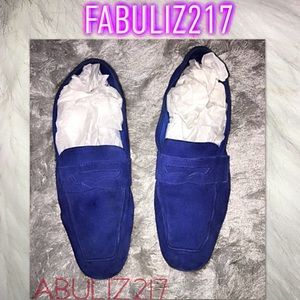 Ivanka Trump cobalt blue leather loafers size 8m